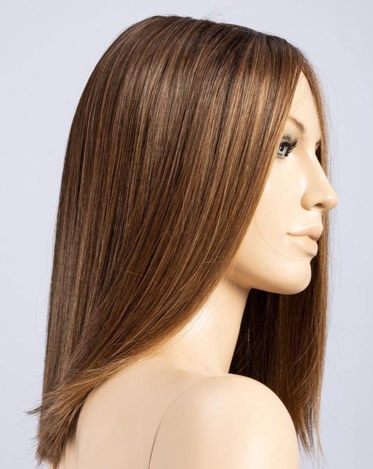 Chocolate Rooted | Medium to Dark Brown base with Light Reddish Brown highlights and Dark Roots | Medium to Dark Brown base with Light Reddish Brown highlights and Dark Roots