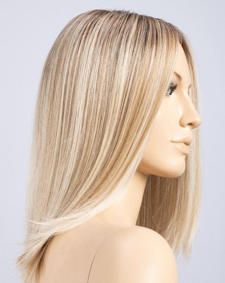 Pearl Blonde Rooted | Medium ash blonde base with Off-white "pearl" platinum highlights and dark ash blonde roots