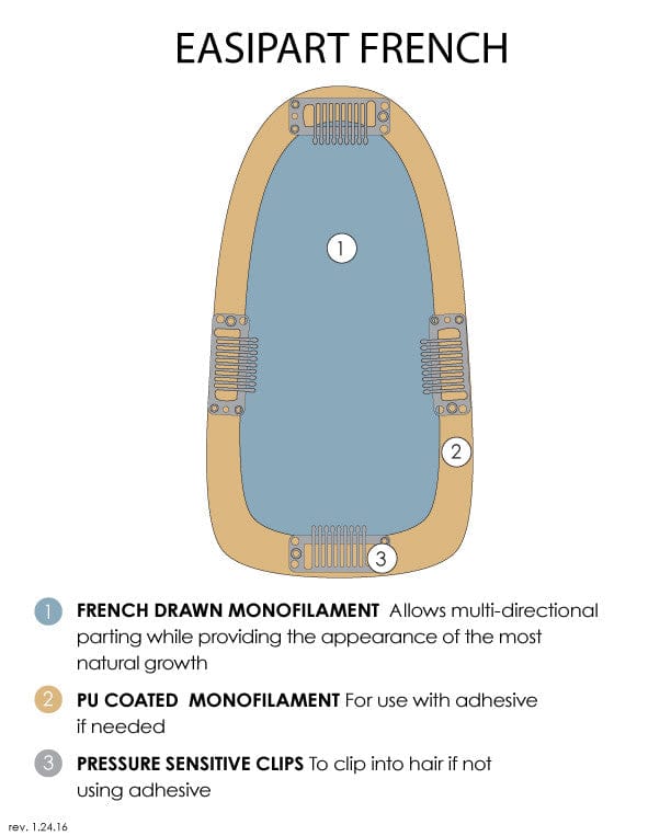 easiPart Topper French 18" | Remy Human Hair