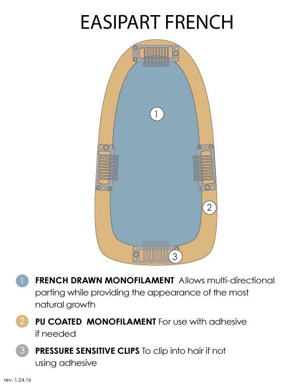easiPart French 8" by easiHair | Remy Human Hair Topper - Wig Studio 1