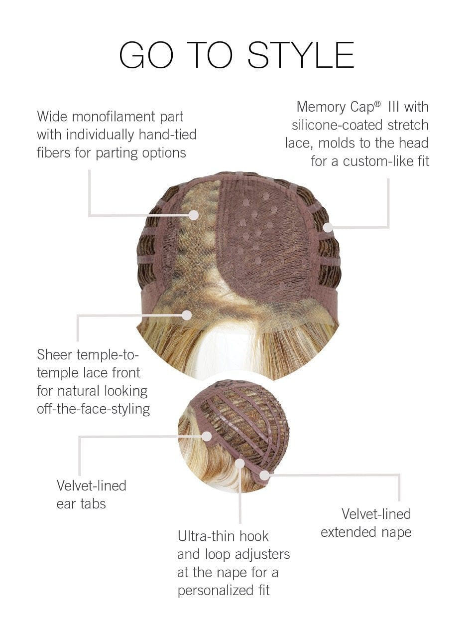 Go to Style by Raquel Welch | HF Synthetic Lace Front Wig | Mono Part - Color