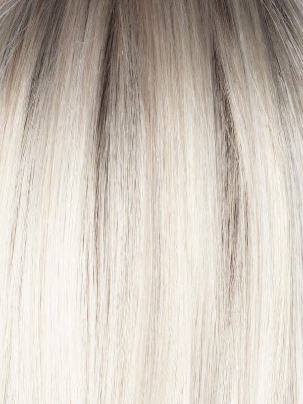 Milky Opal R | Rooted blond with a mid-warm brown root which transcends beautifully into the expertly woven cream and white blonds with a deeper tone running throughout the bottom and has a subtle opal hue
