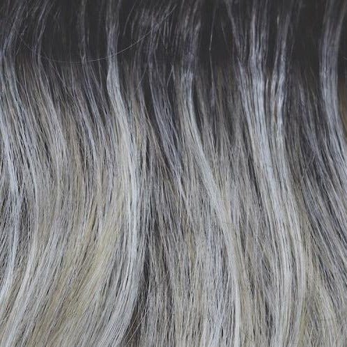 Shadowed Custard | Ashy brown root with blend of platinum blond and light honey blond highlights