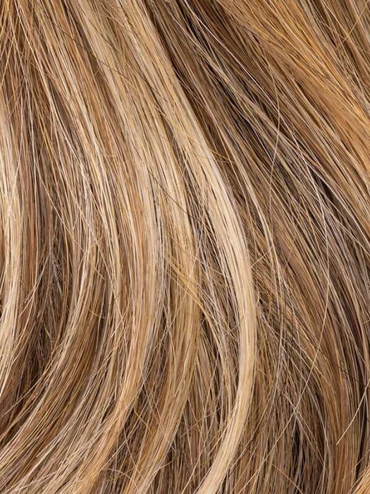 LIGHT-BERNSTEIN-ROOTED | Lightest Brown, Light Golden Blonde, and Dark Strawberry Blonde Blend with Shaded Roots