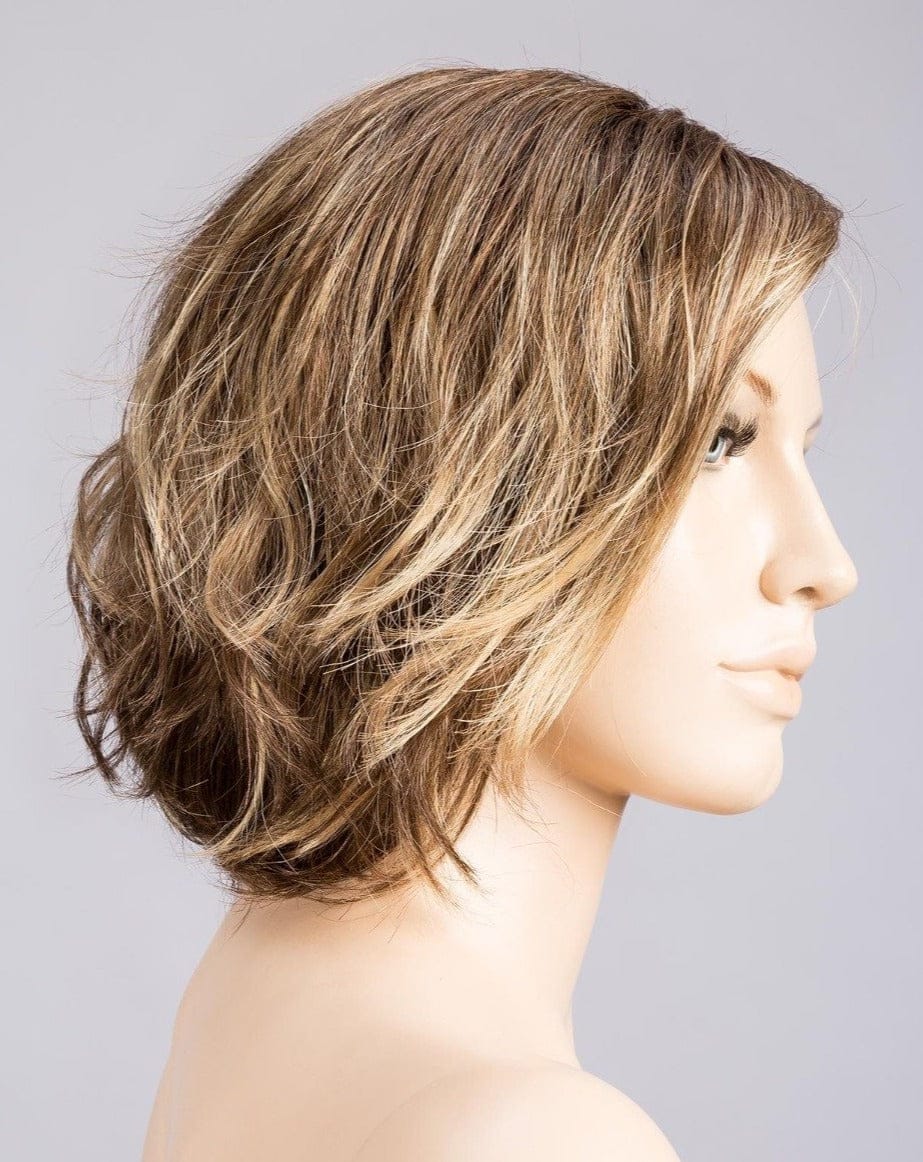 BERNSTEIN ROOTED | Light Brown base with subtle Light Honey Blonde and Light Butterscotch Blonde highlights and Dark Roots