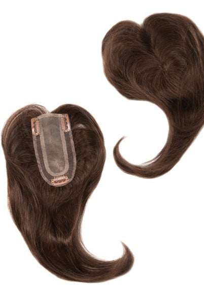 Open Box | Add - on Part Topper by Envy | Human Hair/Heat Friendly Synthetic Blend Hair | Light Grey - Wig Studio 1