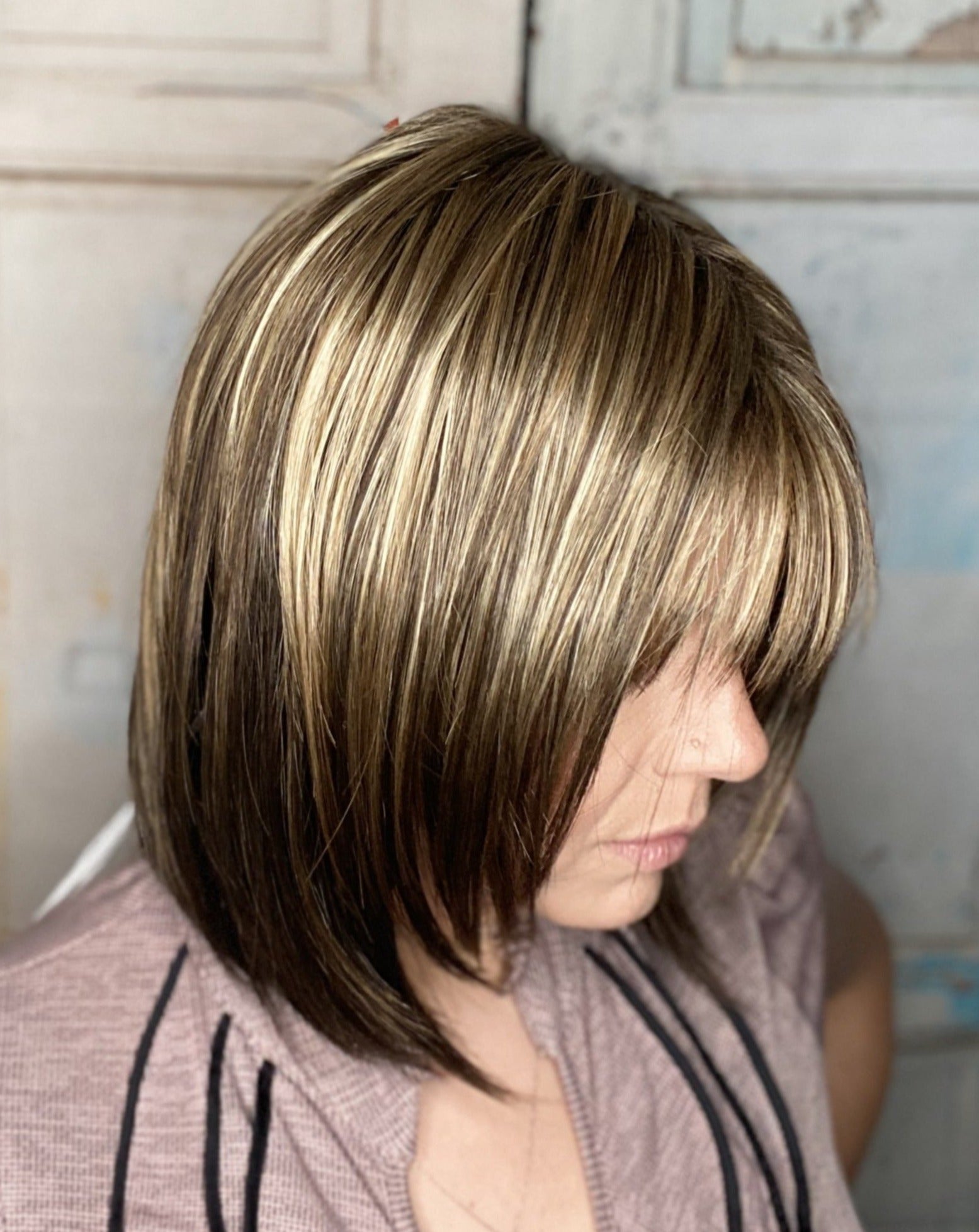 Open Box | Alva Synthetic Wig by Noriko | Basic Cap | Chocolate Frost - R - Wig Studio 1