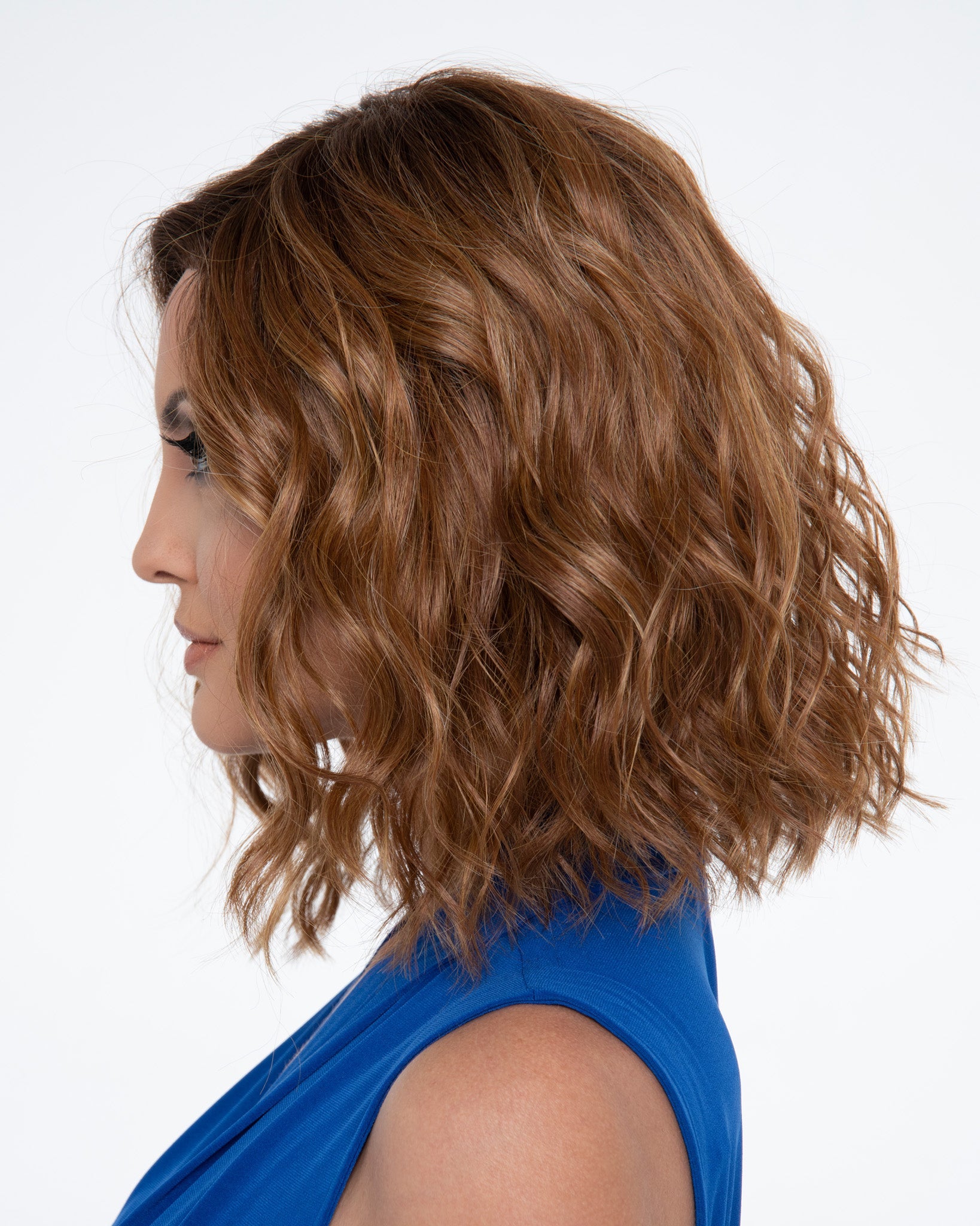 Open Box | Emma by Envy | Human Hair/Heat Friendly Synthetic Blend Wig | Chocolate Cherry - Wig Studio 1