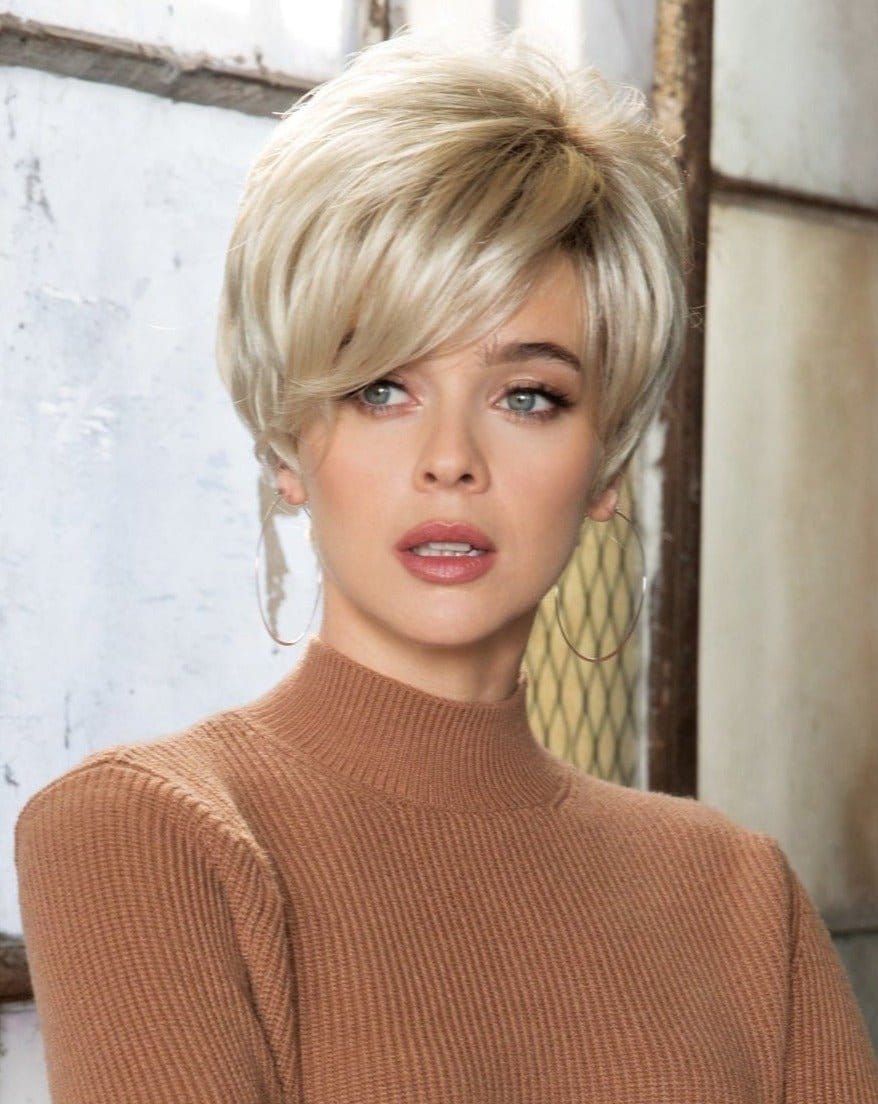 Open Box | Gia Synthetic Wig by Rene of Paris | Basic Cap | Sandy Silver - Wig Studio 1