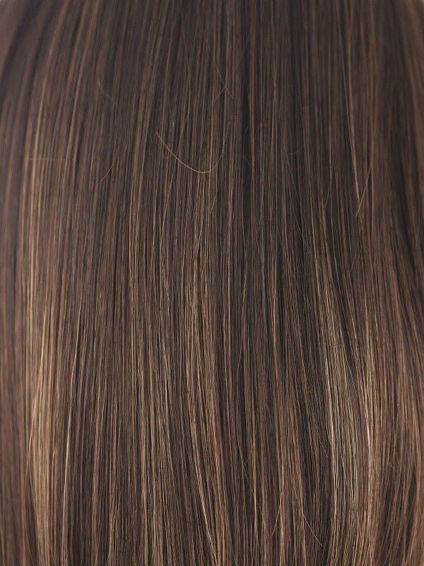 COFFEE LATTE R | Dark Brown with Evenly Blended Honey Brown highlights with Dark Brown roots