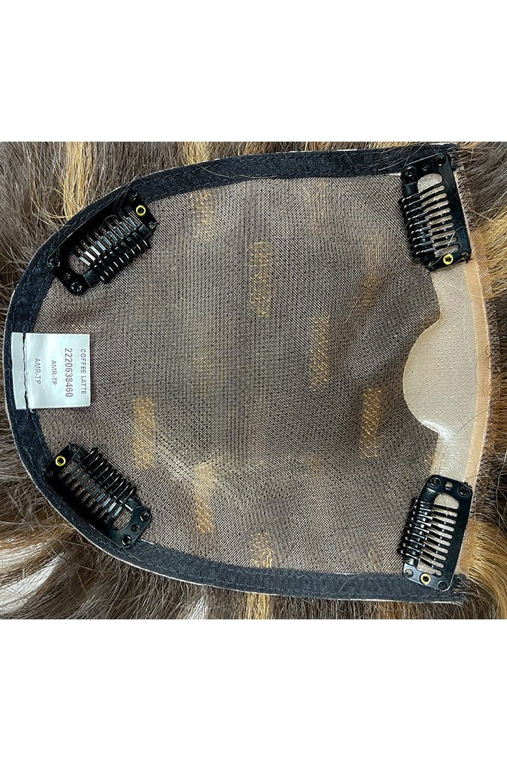 Open Box | Pixie TP Mono Hand Tied Topper by Amore | Heat Friendly Synthetic Hair | NM Cashmere Brown - SR - Wig Studio 1