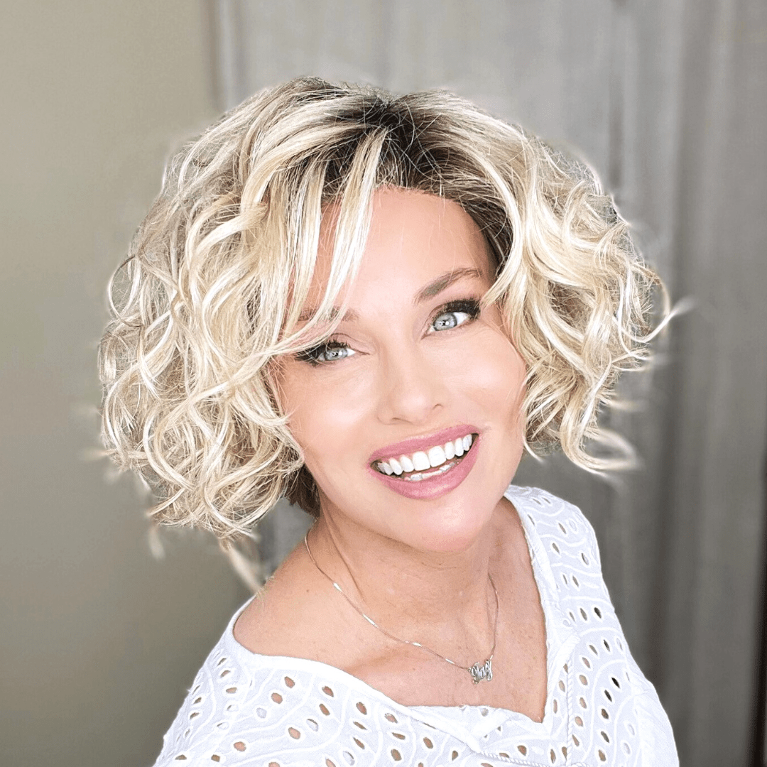 Open Box | Turn Synthetic Lace Front Wig by Ellen Wille | Mono Part | Champagne Rooted - Wig Studio 1