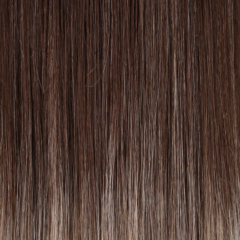S8-18/26RO | Fawn | Med Brown roots to mid length, Dk Natural Ash Blonde & Med Red-Gold Blonde Blend mid length to ends