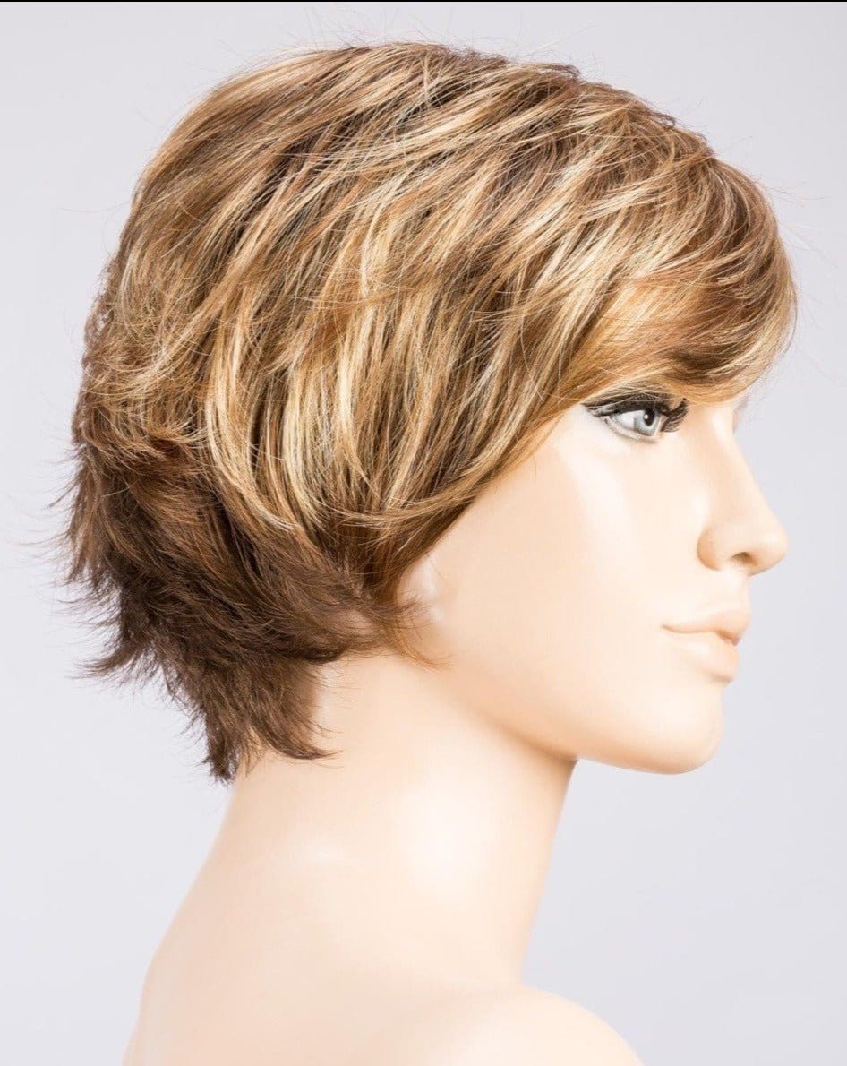 TOBACCO ROOTED | Medium Brown base with Light Golden Blonde highlights and Light Auburn lowlights