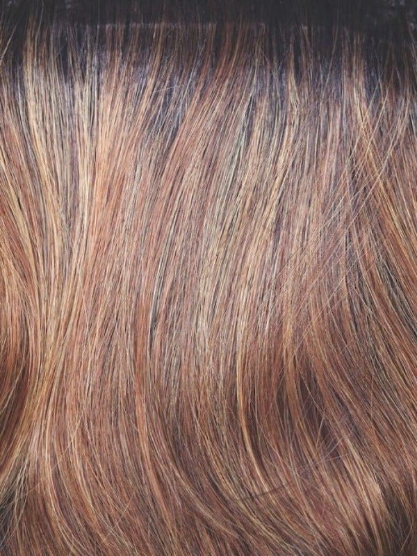 Shaded Amber | Dark auburn roots with a blend of dark copper and light copper highlights