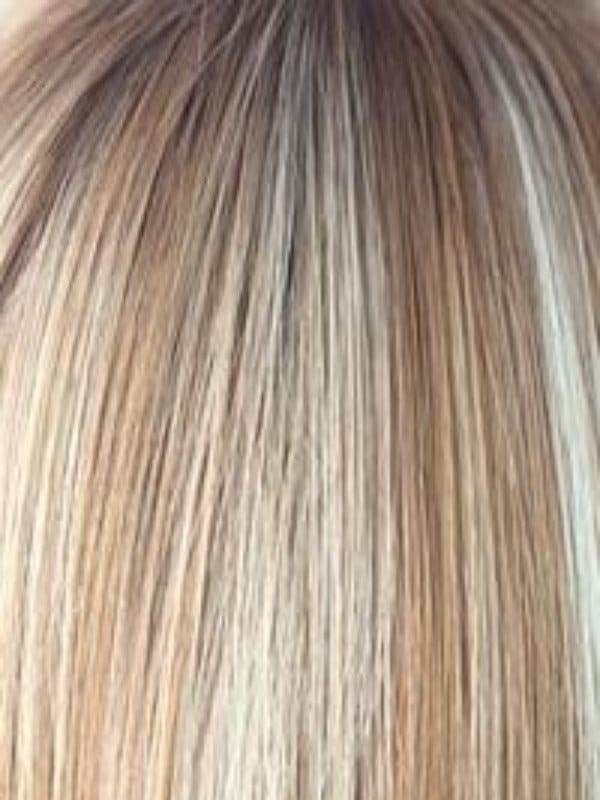 Nutmeg-F | Rooted Dark with Honey Brown base with Platinum Blonde highlight