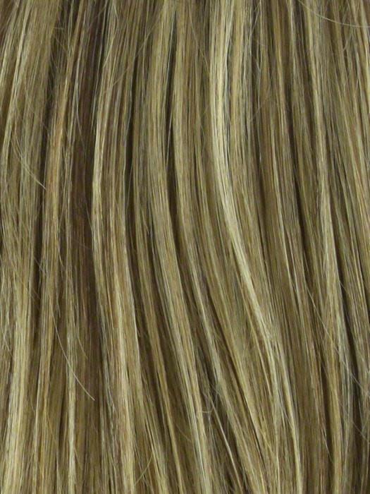 BUTTER PECAN-R Rooted Dark Blonde with Light Golden Blonde Base Evenly Blended with Brown and Medium Auburn