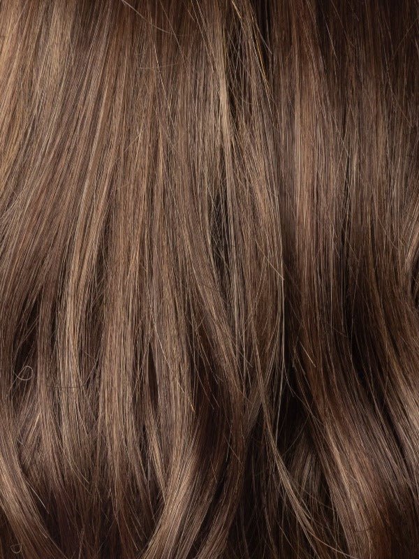 Maple Frost | Mid brown with a slight chocolate brown root with an array of highlights and lowlights of both warm maple blonds and toffee shades with frosty undertones