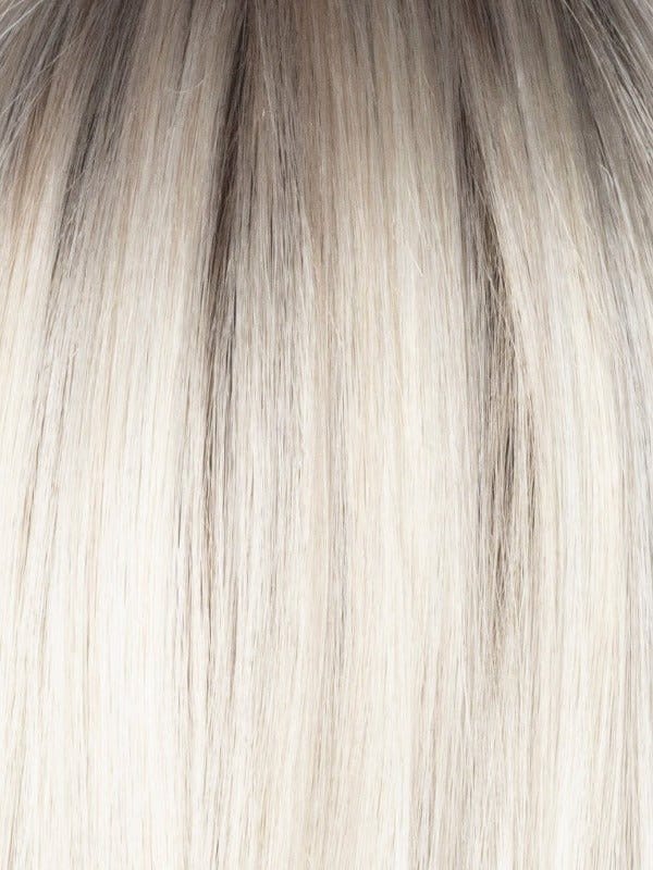 Wren by Rene of Paris | Synthetic Wig | Basic Cap - Color Milky Opal R | Rooted blond with a mid-warm brown root which transcends beautifully into the expertly woven cream and white blonds with a deeper tone running throughout the bottom and has a subtle opal hue