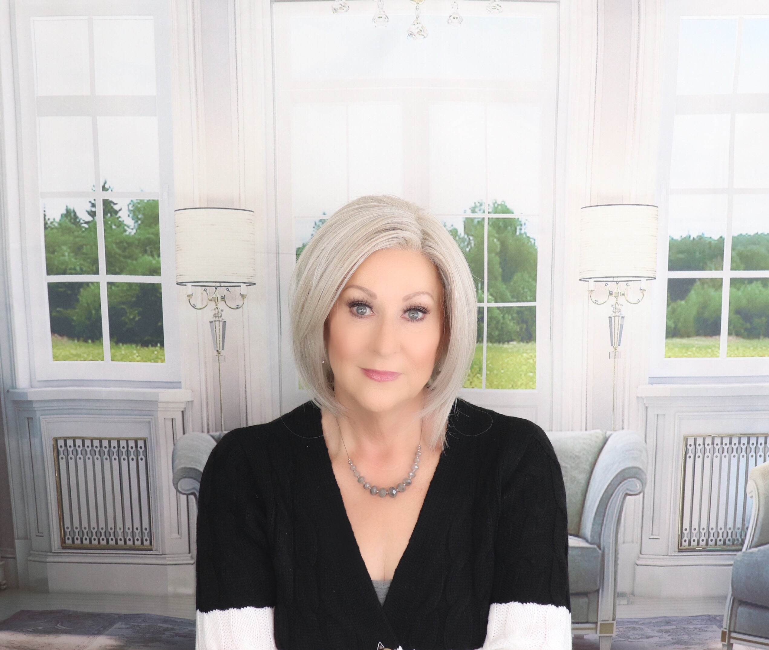 BelleTress Double Shot Bob HF in Coconut Silver Blonde - Wig Studio 1