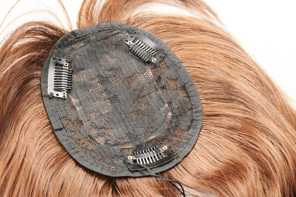 12 Inch Synthetic Hair Topper Clip In For Volume Crown Hair Loss Amazon.com : Real Human Hair Toppers for Women with Thinning  main image 2