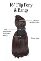 16" Flip Pony & Bangs by Kim Kimble | Heat Friendly Synthetic Hair - Wig Studio 1
