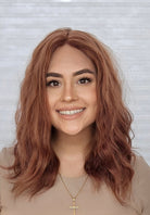 Mackenzie wearing Margaux in color Ginger