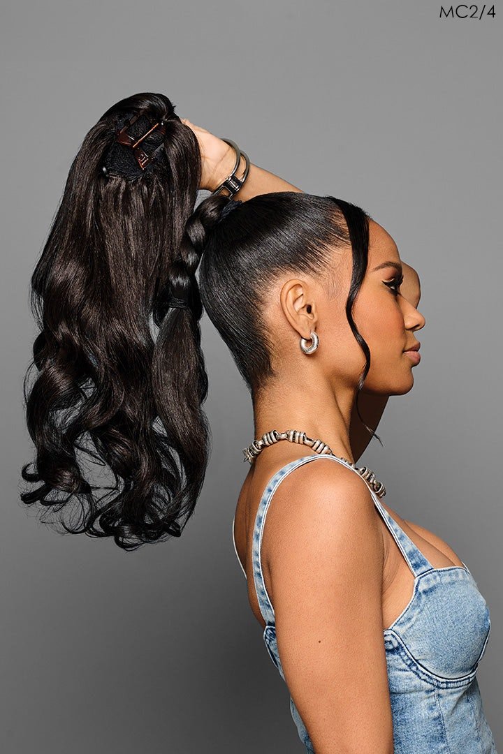21" Lux Curls Claw Clip Pony by Kim Kimble | Heat Friendly Synthetic Hair - Wig Studio 1