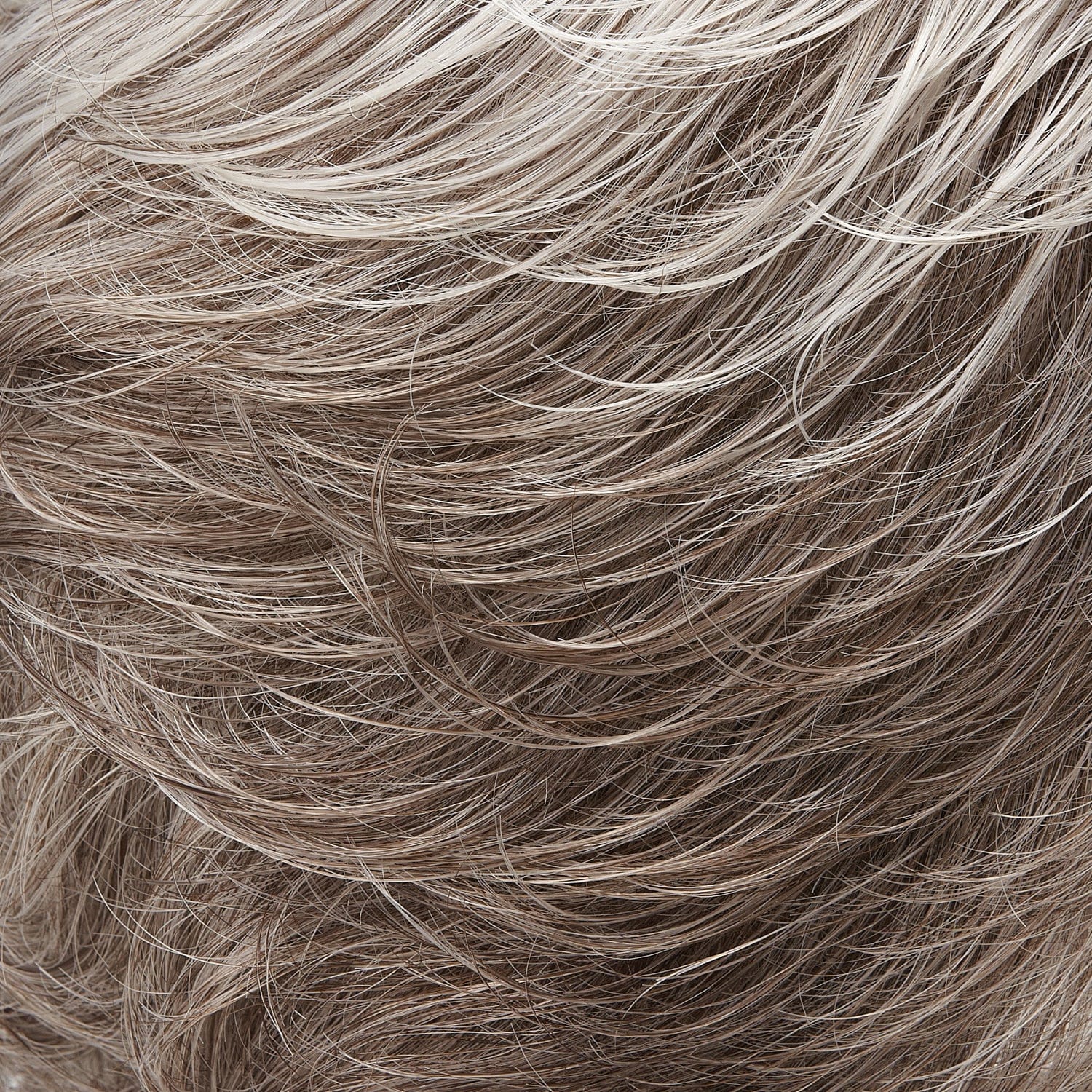 60B56F | Vanilla Ripple | Pure White w/ 5% Med Brown Blend, graduating to Dk Brown w/ 65% Grey