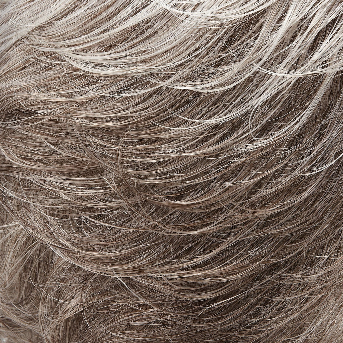 60B56F | Vanilla Ripple | Pure White w/ 5% Med Brown Blend, graduating to Dk Brown w/ 65% Grey