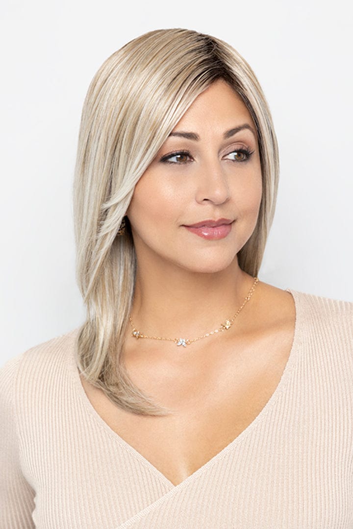 Woman is wearing Whisper wig by Henry Margu in 10/613GR | Side