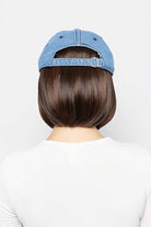 Woman wearing Denim Short hat by Henry Margu in 6H | Back