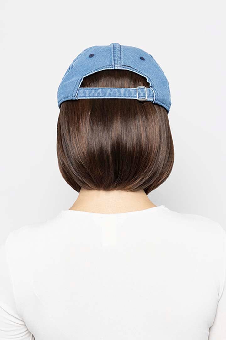 Woman wearing Denim Short hat by Henry Margu in 6H | Back