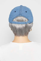 Woman is wearing Short Denim Hat by Henry Margu in 51 | Back