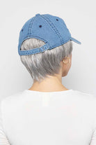 Woman is wearing Short Denim Hat by Henry Margu in 51 | Back & Side
