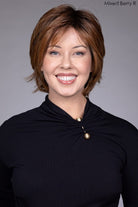 Model is wearing Andrews Wig by Belle Tress in Mixed Berry-R | Front