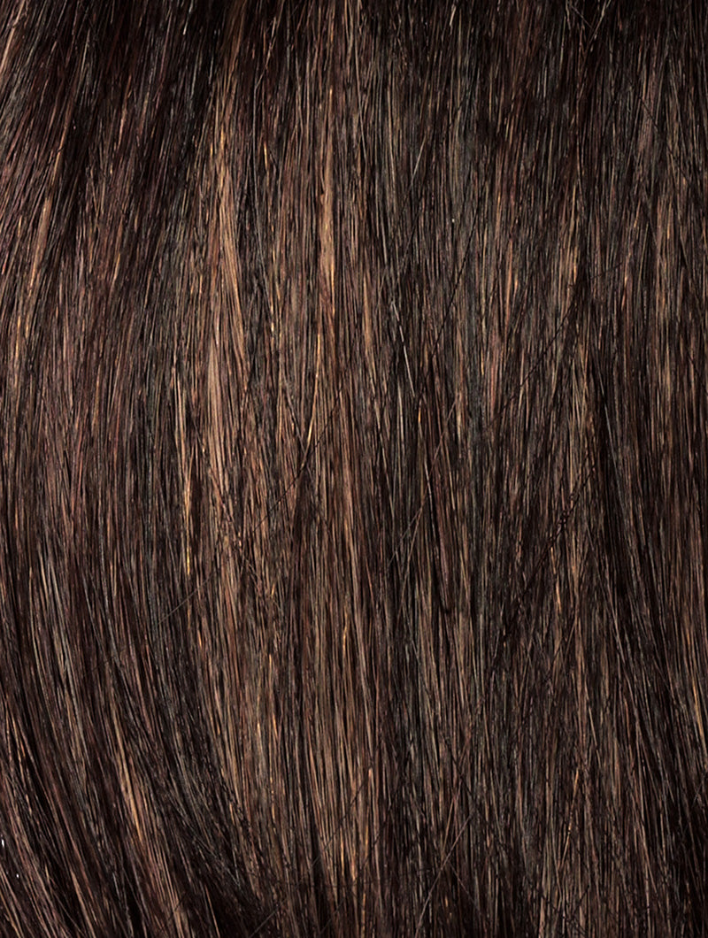Color swatch of color Cinnamon Raisin by Envy Wigs - A warm chestnut brown blended with a sprinkle of auburn and cinnamon for just the right touch.