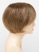 Abbey human hair blend wig by Envy displayed on a mannequin head in side profile against a white background - color Frosted