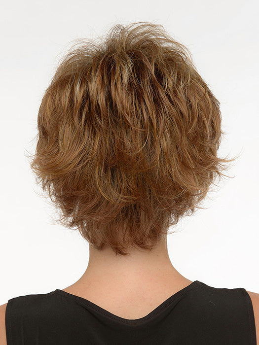 Alyssa by Envy wig in Golden Nutmeg – back view of the layered shag cut