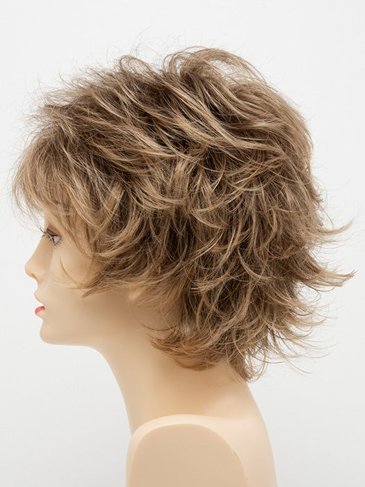 Alyssa by Envy layered shag wig in Frosted – left side profile