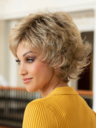 Alyssa by Envy wig in Sahara Blonde rooted neutral medium blonde – model photo 4