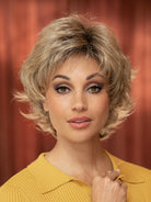 Alyssa by Envy wig in Sahara Blonde rooted neutral medium blonde – model photo 6