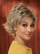 Alyssa by Envy wig in Sahara Blonde rooted neutral medium blonde – model photo 9