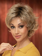 Alyssa by Envy wig in Sahara Blonde rooted neutral medium blonde – model photo 10