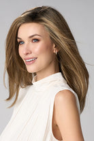 Belinda Hand Tied Wig by Envy in Honey Breeze | Left Side hair blowing