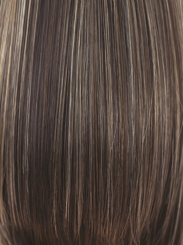 CHOCOLATE FROST R | Dark Brown Base with Honey Blonde and Platinum highlights with Dark Brown roots