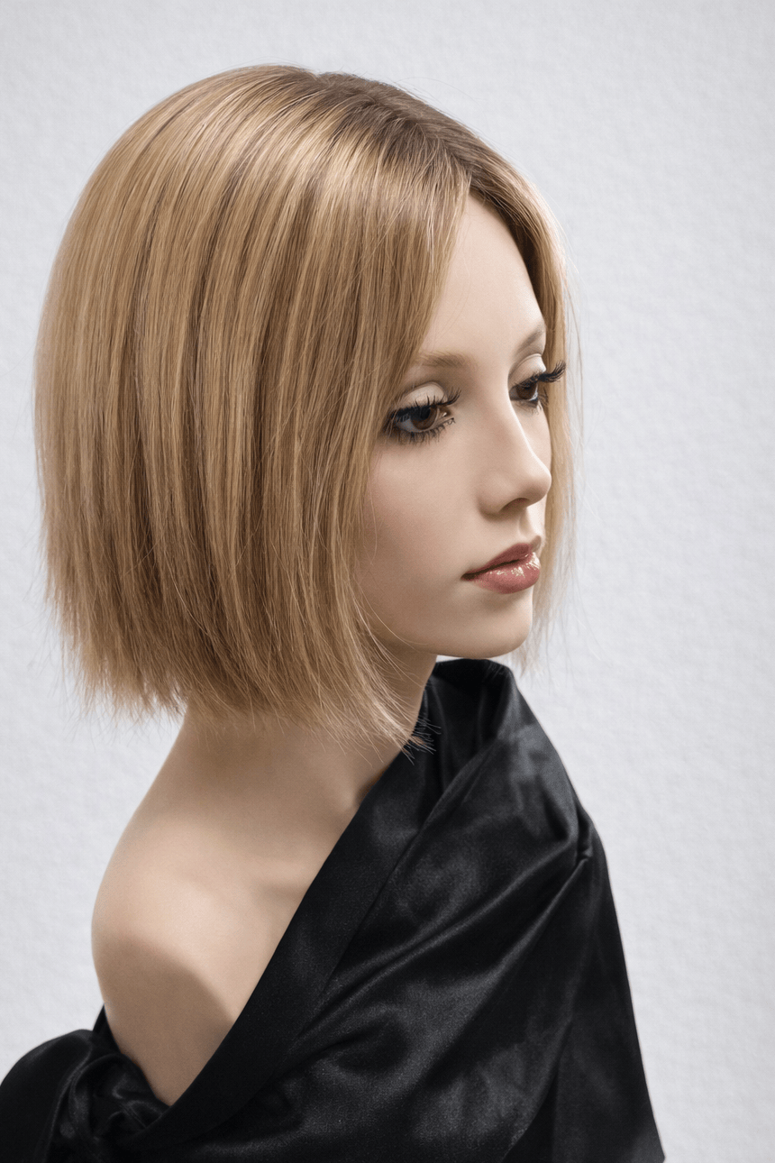 Woman with blonde bob wig, ChatGPT image