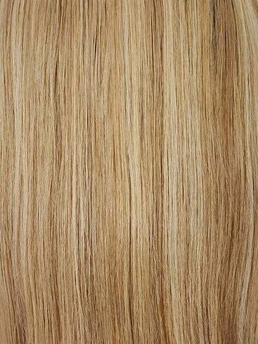 Doré | A luxurious blend of medium natural-ash blonde and light natural blonde with a medium ash brown root, creating a multi-dimensional hair color with a mix of lighter brown and blonde tones.