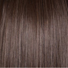 A close-up of Coolest Ash Brown - a rooted brown with a mix of light ash brown, medium brown and subtle dark blonde highlights. 