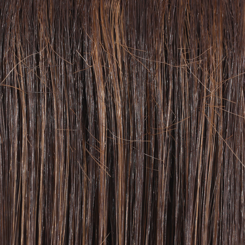 BelleTress Wigs | English Toffee | 6F27 | A blend of medium chocolate and Tuscany rich brown with light auburn highlights   